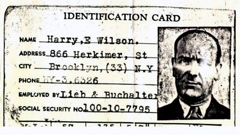 Harry Wilson's I.D. card 